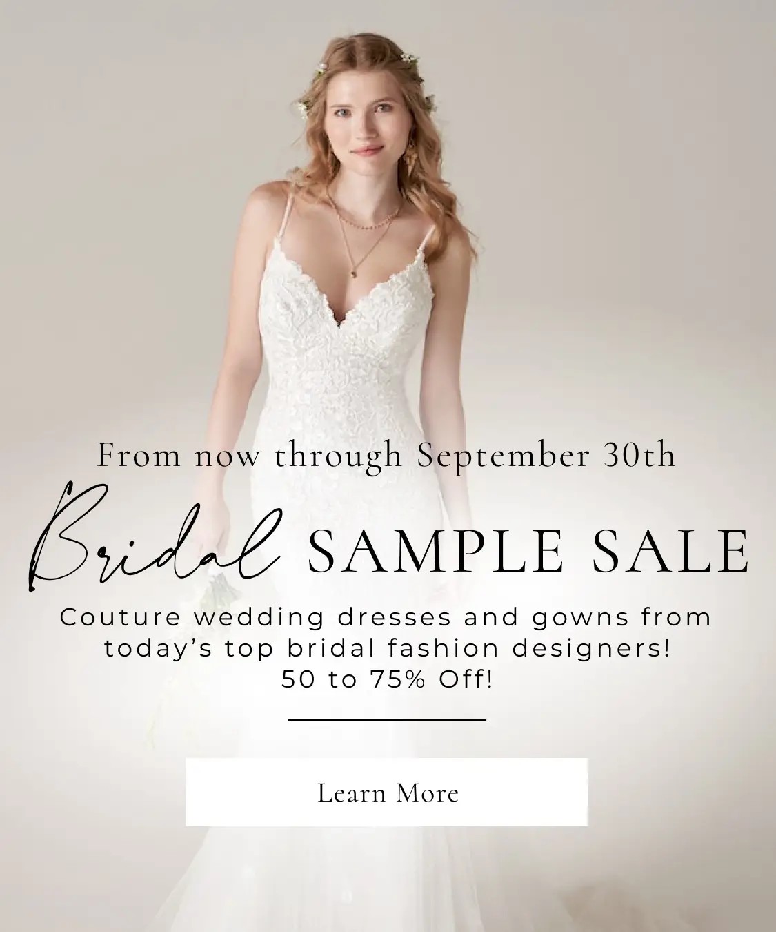 Bridal Sample Sale Banner Mobile