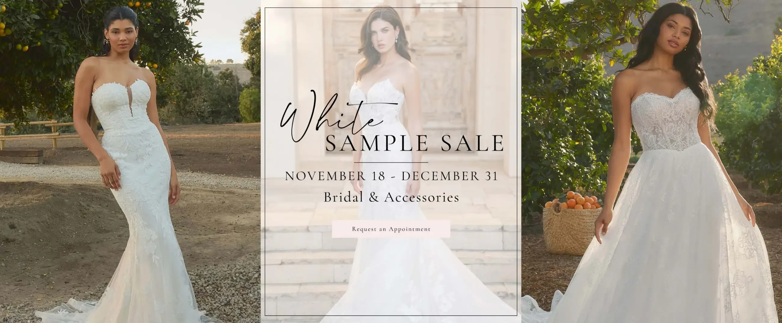 White Sample Sale Banner for Desktop